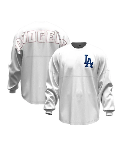 Fanatics Women's White Los Angeles Dodgers Baseball Stitch Spirit Jersey Long Sleeve T-Shirt