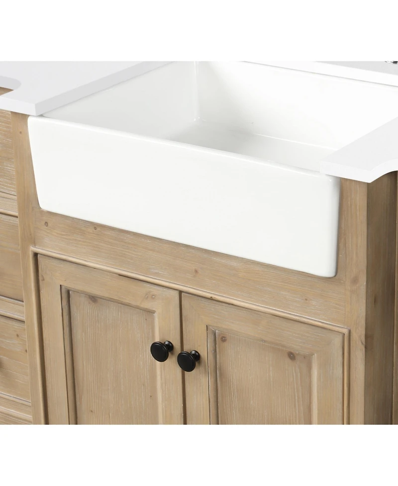 Ari Bath 48" Kelly, Weathered Fir Finish