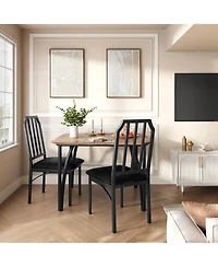 gaomon 3-Piece 2-Person Modern Dining Table Set with Pu Chairs