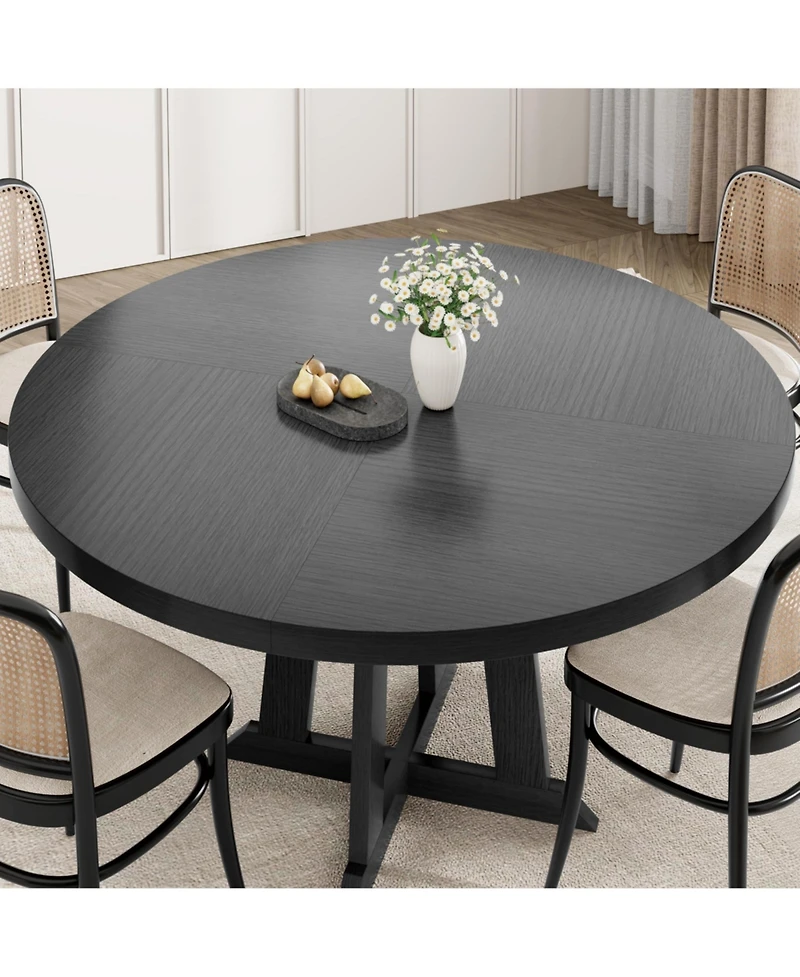 gaomon 4-6 Person 47" Round Farmhouse Wooden Dining Table