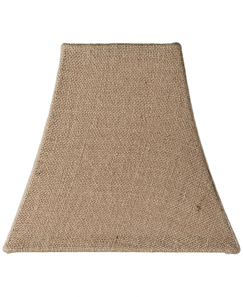 Springcrest Set of 2 Square Lamp Shades Burlap Small 5.25" Top x 10" Bottom x 9" High Spider with Harp and Finial Fitting