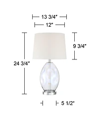 360 Lighting Samantha 24 3/4" High Clear Iridescent Glass 3-Way Table Lamp