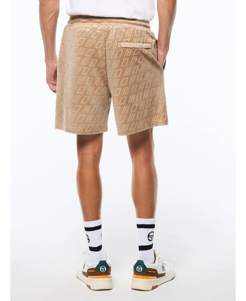 Sergio Tacchini Men's Bandiera Debossed Velour Short
