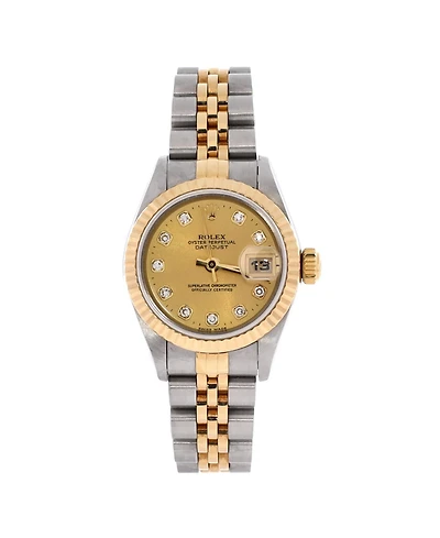 Pre-Owned Rolex Oyster Perpetual Datejust Automatic Watch in Stainless Steel and Gold with Diamond Markers 26mm