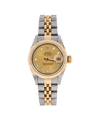 Pre-Owned Rolex Oyster Perpetual Datejust Automatic Watch in Stainless Steel and Gold with Diamond Markers 26mm
