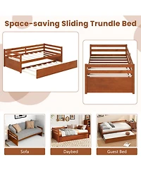 Gouun Solid Wood Twin Daybed with Trundle