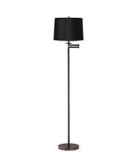 360 Lighting Modern Swing Arm Floor Lamp 60.5" Tall Hardback Drum Shade for Living Room Reading Bedroom Office