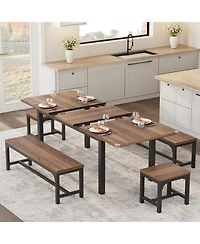 gaomon Extendable 6-8 Person Rectangular Dining Table Set