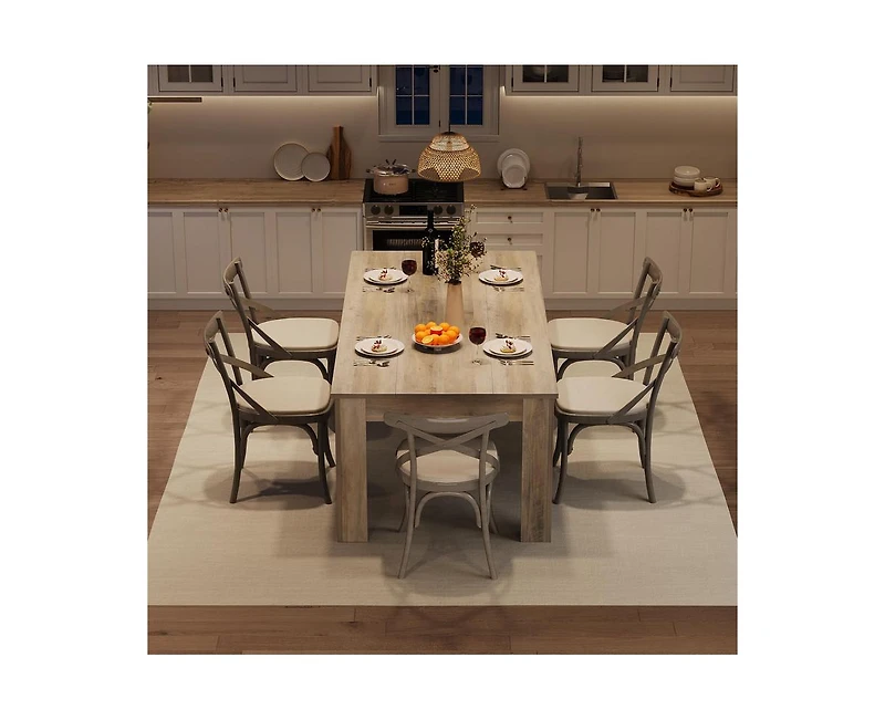 gaomon 4-6 Person 63" Farmhouse Rectangular Dining Table