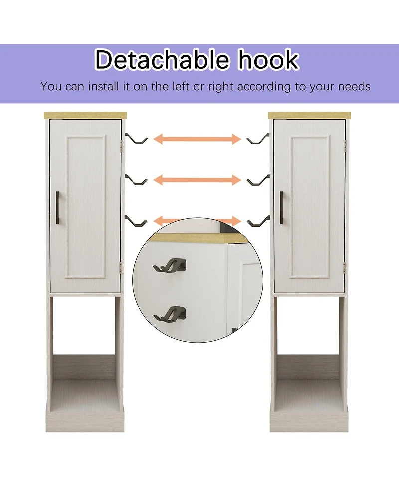Streamdale Furniture 44.49" Slim Av Media Stand with 2 Drawers & 3 Hooks