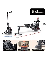 Sunny Health & Fitness Smart Water Rowing Machine
