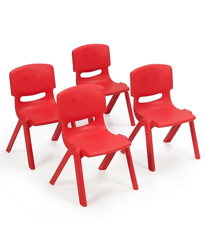 Gouun 4-Pack Stackable Pp Plastic Classroom Chairs for Kids