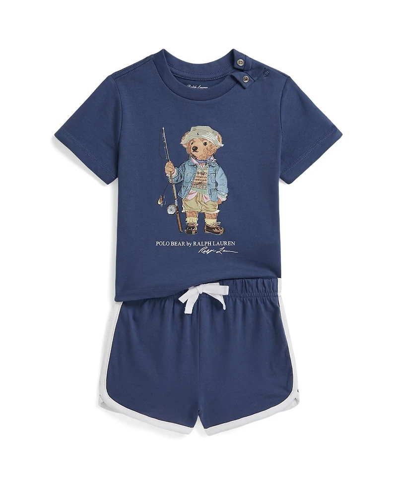 Polo Ralph Lauren Baby Boys' Bear Graphic T-Shirt and Shorts, 2-Piece Set