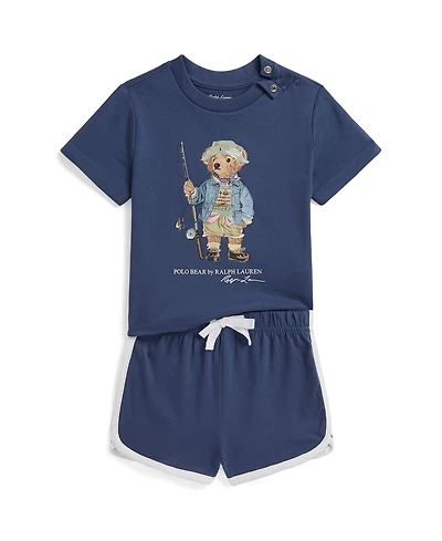 Polo Ralph Lauren Baby Boys' Bear Graphic T-Shirt and Shorts, 2-Piece Set