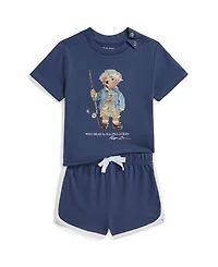 Polo Ralph Lauren Baby Boys' Bear Graphic T-Shirt and Shorts, 2-Piece Set