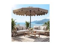 Slickblue Outdoor Patio Umbrella with Stable Weighted Base and Sandbag Anchors