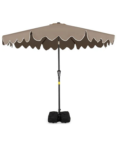 Slickblue Outdoor Patio Umbrella with Stable Weighted Base and Sandbag Anchors