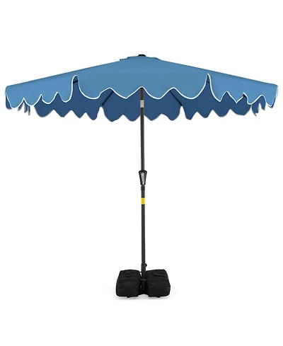 Slickblue Outdoor Patio Umbrella with Stable Weighted Base and Sandbag Anchors