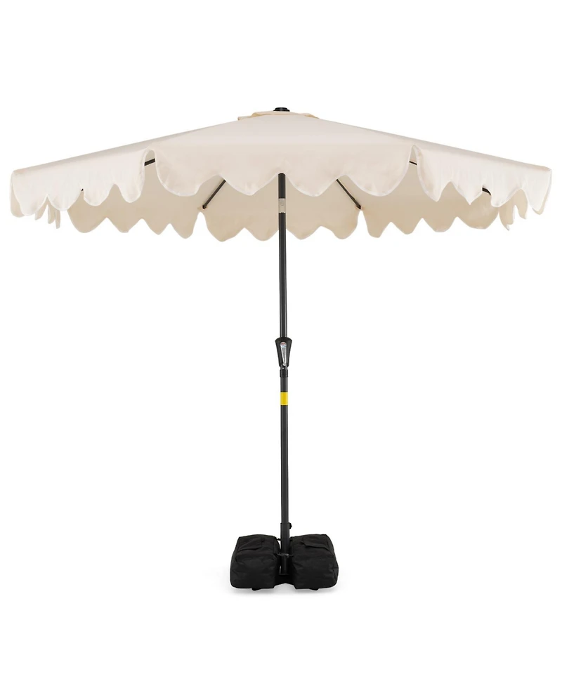 Slickblue Outdoor Patio Umbrella with Stable Weighted Base and Sandbag Anchors