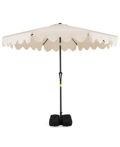 Slickblue Outdoor Patio Umbrella with Stable Weighted Base and Sandbag Anchors
