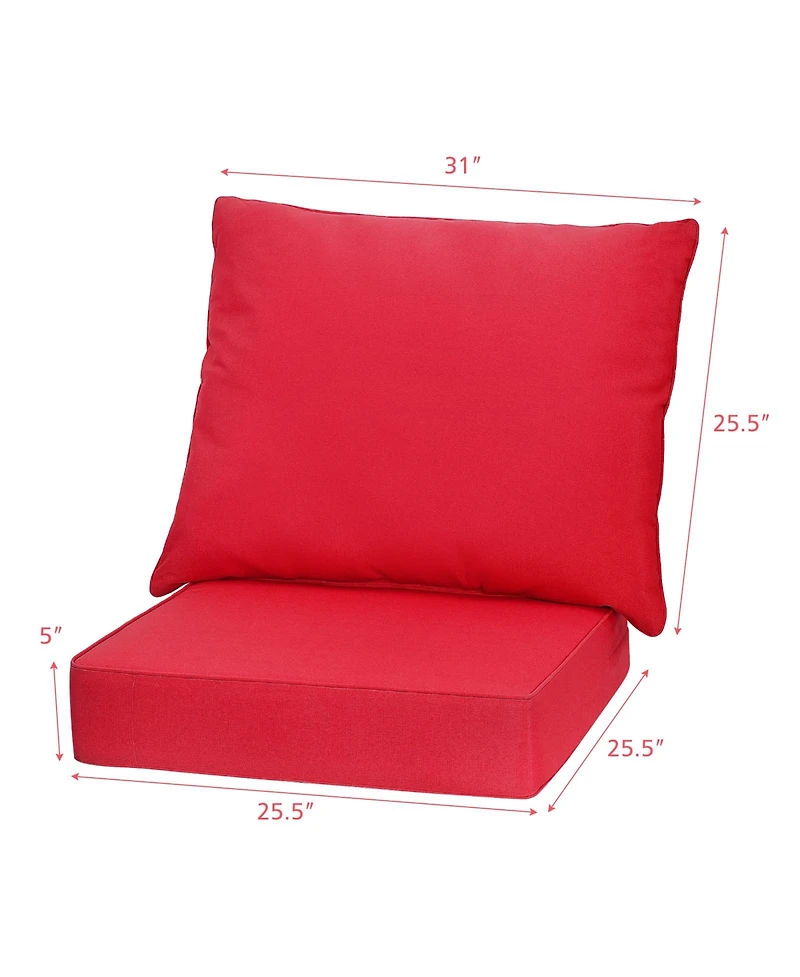 Sugift Deep Seat Chair Cushion Pads with Ties for Indoor and Outdoor