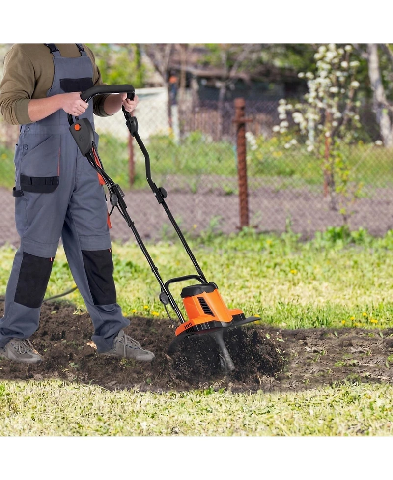 Sugift 10 Amp Electric Tiller, 14" Tilling Width, Corded Cultivator for Lawn Digging