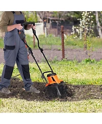 Sugift 10 Amp Electric Tiller, 14" Tilling Width, Corded Cultivator for Lawn Digging