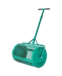 Sugift Compost Spreader, 24 inches Wide with Adjustable Height, Powder-Coated Steel Roller