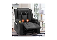 Aecojoy Massage Recliner Manual Chair with Heating & 360° Swivel Rocking Function