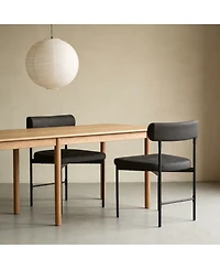 Gouun Faux Leather Upholstered Kitchen Side Chairs Set of 2 with Padded Backrest