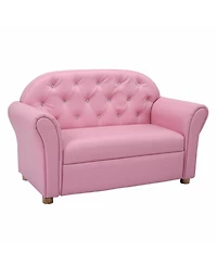 Gouun Kids Princess Armrest Lounge Chair with Pvc Upholstery