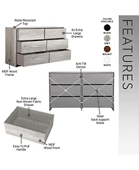 Flynama 5 Drawer Rustic Gray Dresser Easy Clean Cabinet for Home Office Home Furniture With Spacious Drawers Easy Assembly Durab