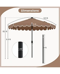Sugift 9.3 ft Solar Patio Umbrella with Led Lights and Vented Top