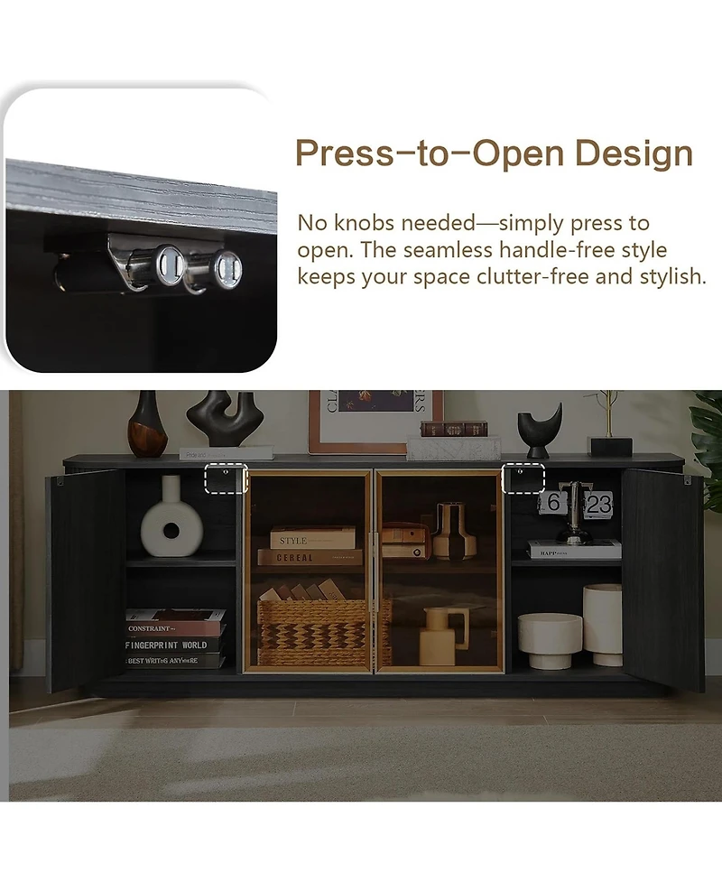 Rainsken 64-Inch Wavy Tv Cabinet