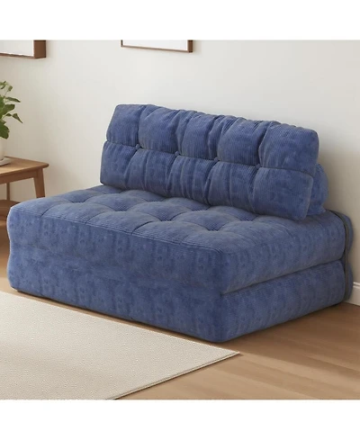 gaomon Folding Sofa Bed, Floor Couch with Pillow, Futon Bed Convertible Sleeper Chair Foldable Mattress Back Support