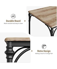 gaomon 5-Piece Rustic Dining Set for 4, Compact Kitchen Table and Upholstered Chairs for Small Spaces, Apartment and Studio