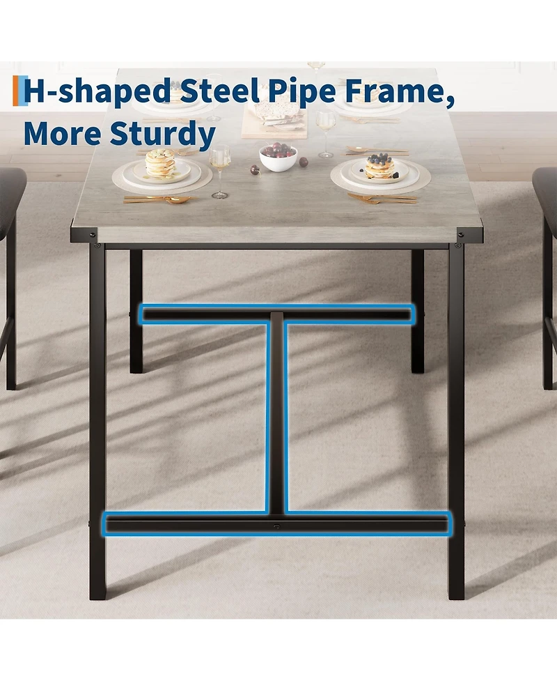gaomon 5-Piece 4-Person Dining Table Set with Footrest