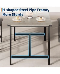 gaomon 5-Piece 4-Person Dining Table Set with Footrest