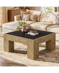 Tribesigns Square Coffee Tables for Living Room, 31.5'' Farmhouse Wooden Center Table with Sturdy Legs, Rustic Small Cocktail Tea Accent Furniture