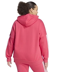 adidas Plus Essentials 3-Stripes Full-Zip Fleece Hoodie