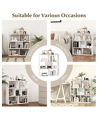 Gouun 7-Cube Open-Back Bookshelf with Anti-Toppling Devices, 31.5 x 8 x 35.5