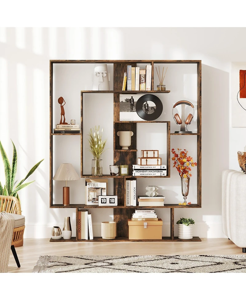 Gouun 7-Tier Open Display Bookshelf Rack for Home Office, 49.5 x 8.5 x 59