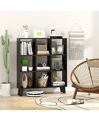 Gouun 9-Cube Bookcase with 6 Removable Shelves and Raised Support Feet