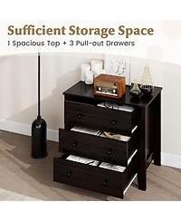 Sugift Wide Three Drawer Dresser Modern Storage Organizer
