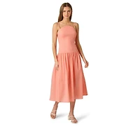 Adrianna Women's Seersucker Square Neck Midi Dress