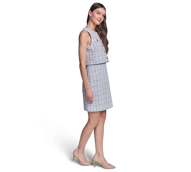 Karl Lagerfeld Paris Women's Tweed Popover Top Dress