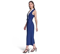 Karl Lagerfeld Paris Women's Surplice Scuba Crepe Jumpsuit