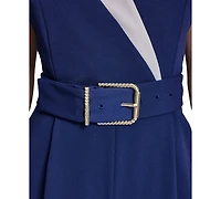 Karl Lagerfeld Paris Women's Surplice Scuba Crepe Jumpsuit