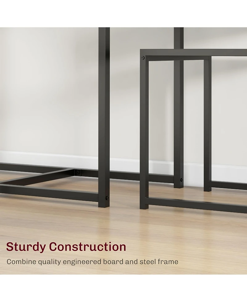 Homcom 3-Piece Industrial Dining Table Set for 2 Kitchen Table and Chairs