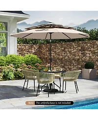 Sugift 10 ft Solar Patio Umbrella with Led Lights and Vented Top